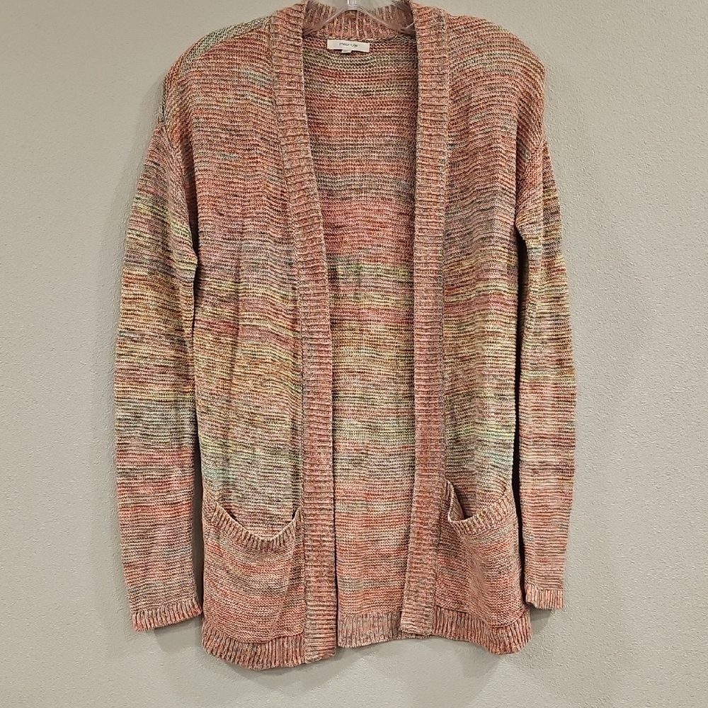 Maurices Pink and Orange Cardigan Sweater